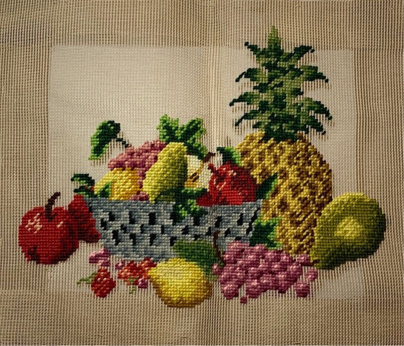 Fruit Still Life - Vintage Canvas (Design Fully Stitched)