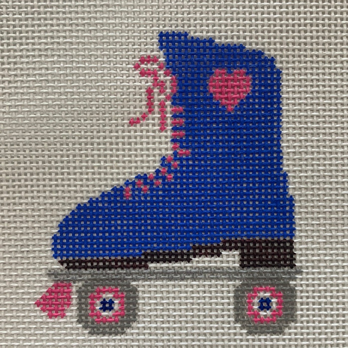 Retro Roller Skate (Blue with Pink Heart)