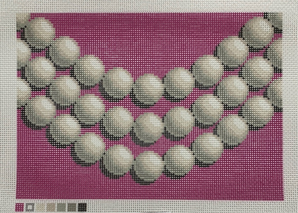 Pearl Clutch Needlepoint Canvas - Fuchsia