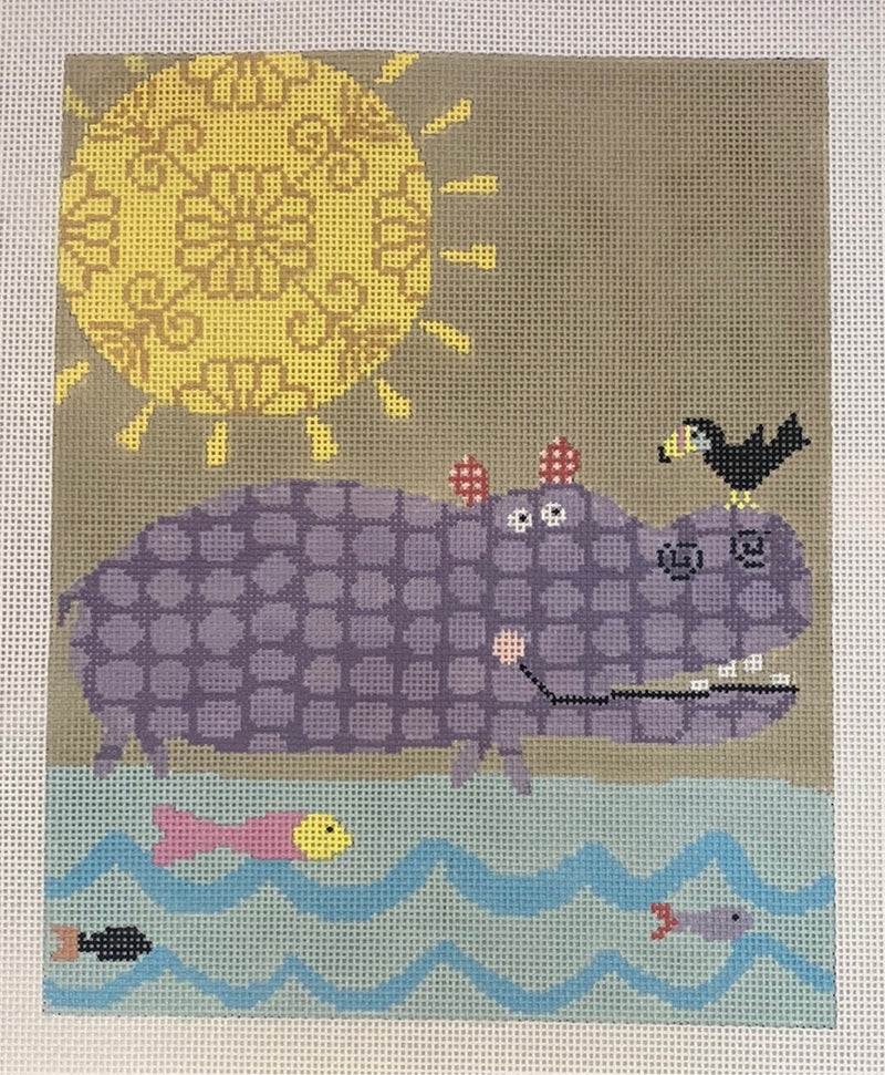 Daily News - Hippo w/ Toucan Canvas