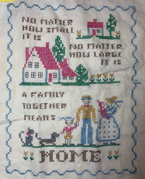 "No Matter... Home." Family Cross-Stitch