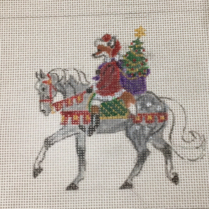 Santa Fox on Grey Horse