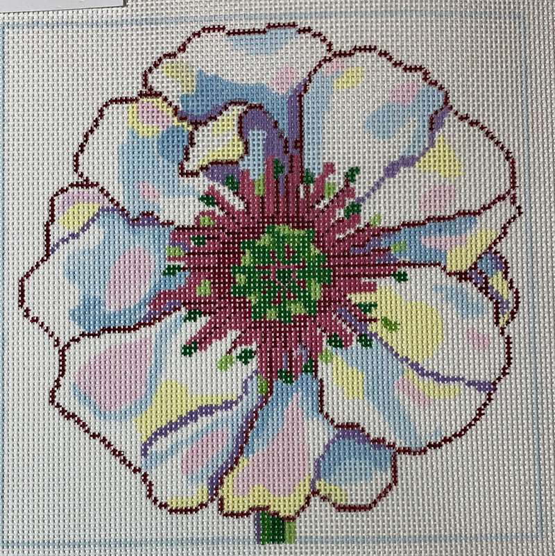 8" Simple Flowers - White Poppy