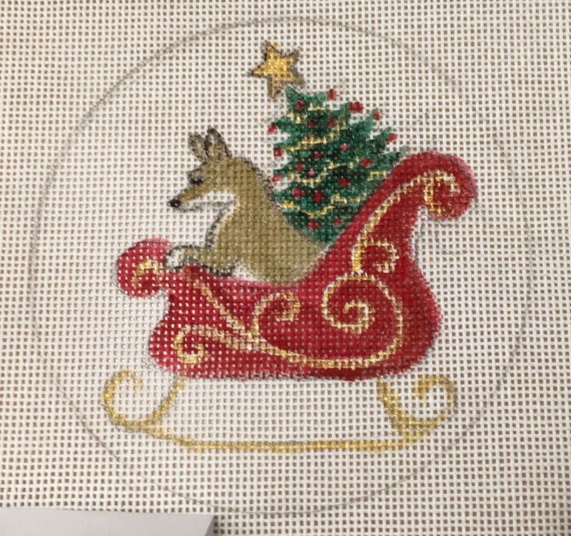 Dog Sled w/ Christmas Tree