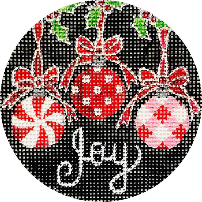 Joy (Red, Black, & White) Ornament