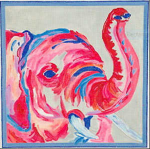 Megan Carn – Elephant Head – fuchsia & blue