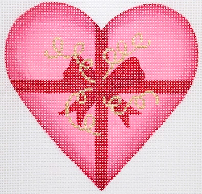 Valentine Mini Heart – Gift Heart With Ribbons – pinks, red & gold