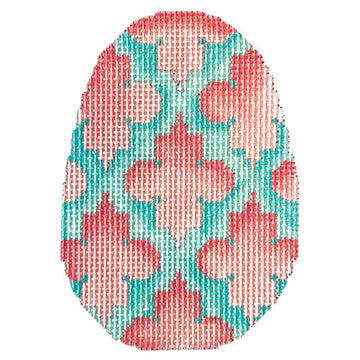 Quatrefoil Egg Coral/Aqua