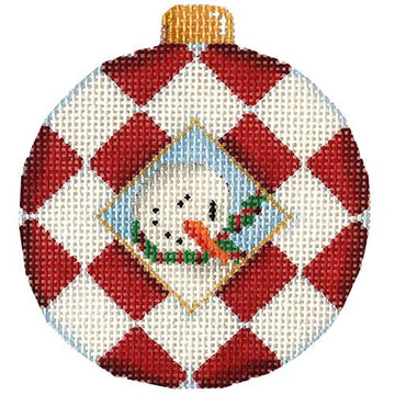Snowman/Harlequin Ball Ornament