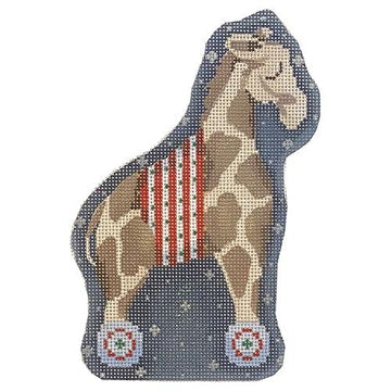 Stripes Giraffe on Wheels Ornament