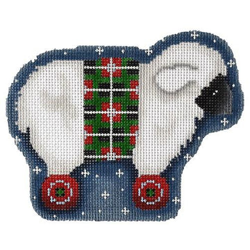 White Sheep on Wheels Ornament